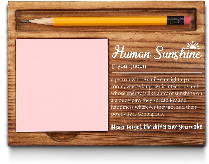 akeke Human Sunshine Gifts for Women, Coworker Leaving, Human Sunshine Sticky Note Holder, Thank You Appreciation Gifts Friends Women Men Coworkers Self-Stick Note Pad Holders GAA50 - Image 1